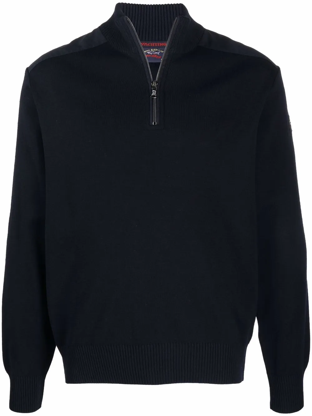 

Paul & Shark logo-patch zip-up jumper - Blue