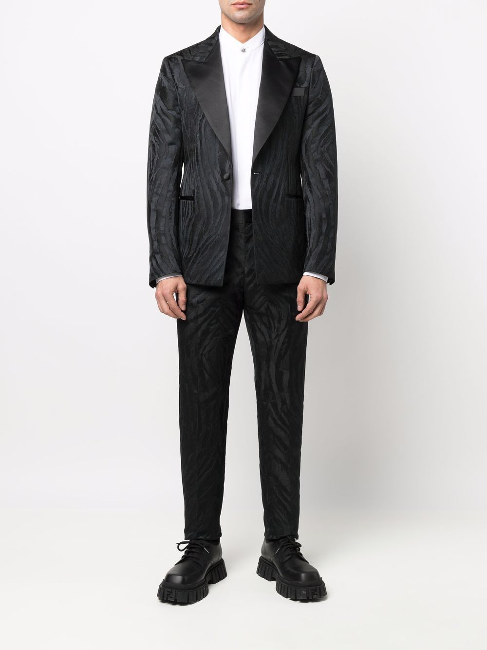 Roberto Cavalli animal jacquard blazer - Black