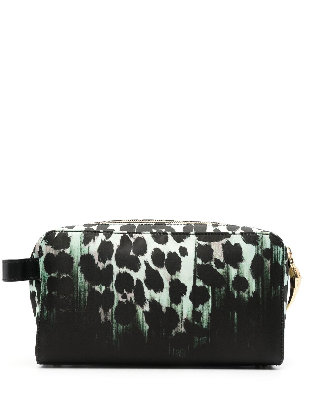 Roberto Cavalli leopard-print zipped wash bag - Black