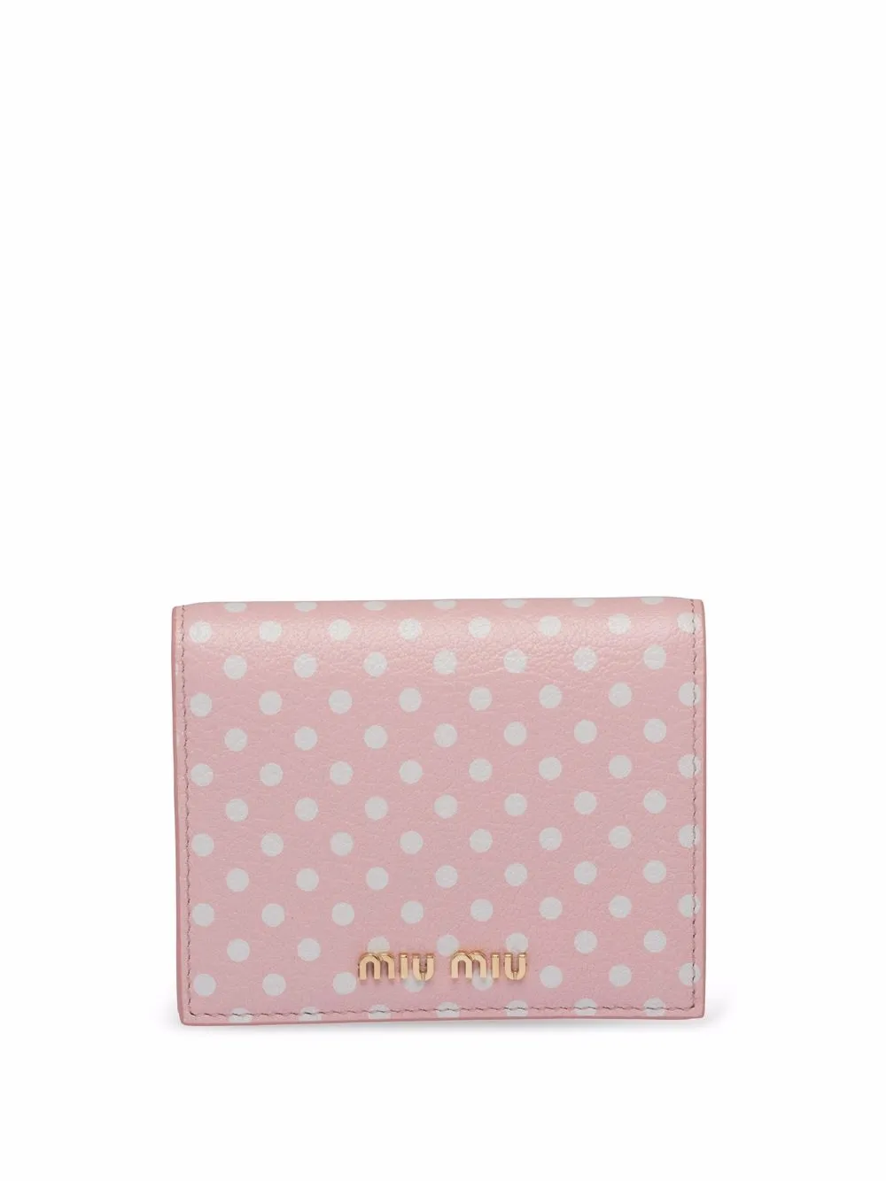 small polka-dot Madras-leather wallet