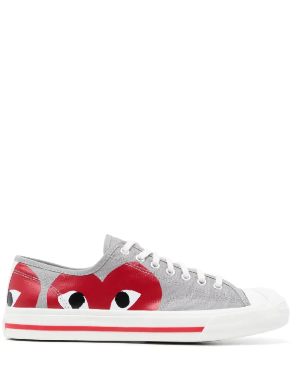 Comme Des Garcons Play x Converse Logo Print low top Sneakers Grey FARFETCH AZ