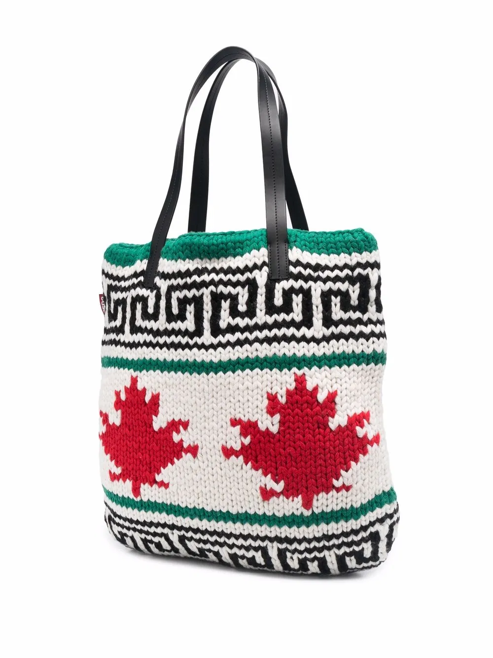 Dsquared2 Logo-print Intarsia-knit Shoulder Bag In White