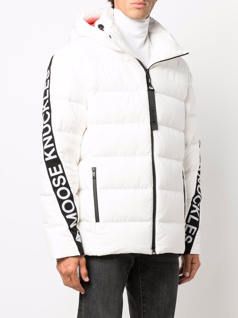 Moose Knuckles Naufrage logo-tape Padded Down Coat - Farfetch
