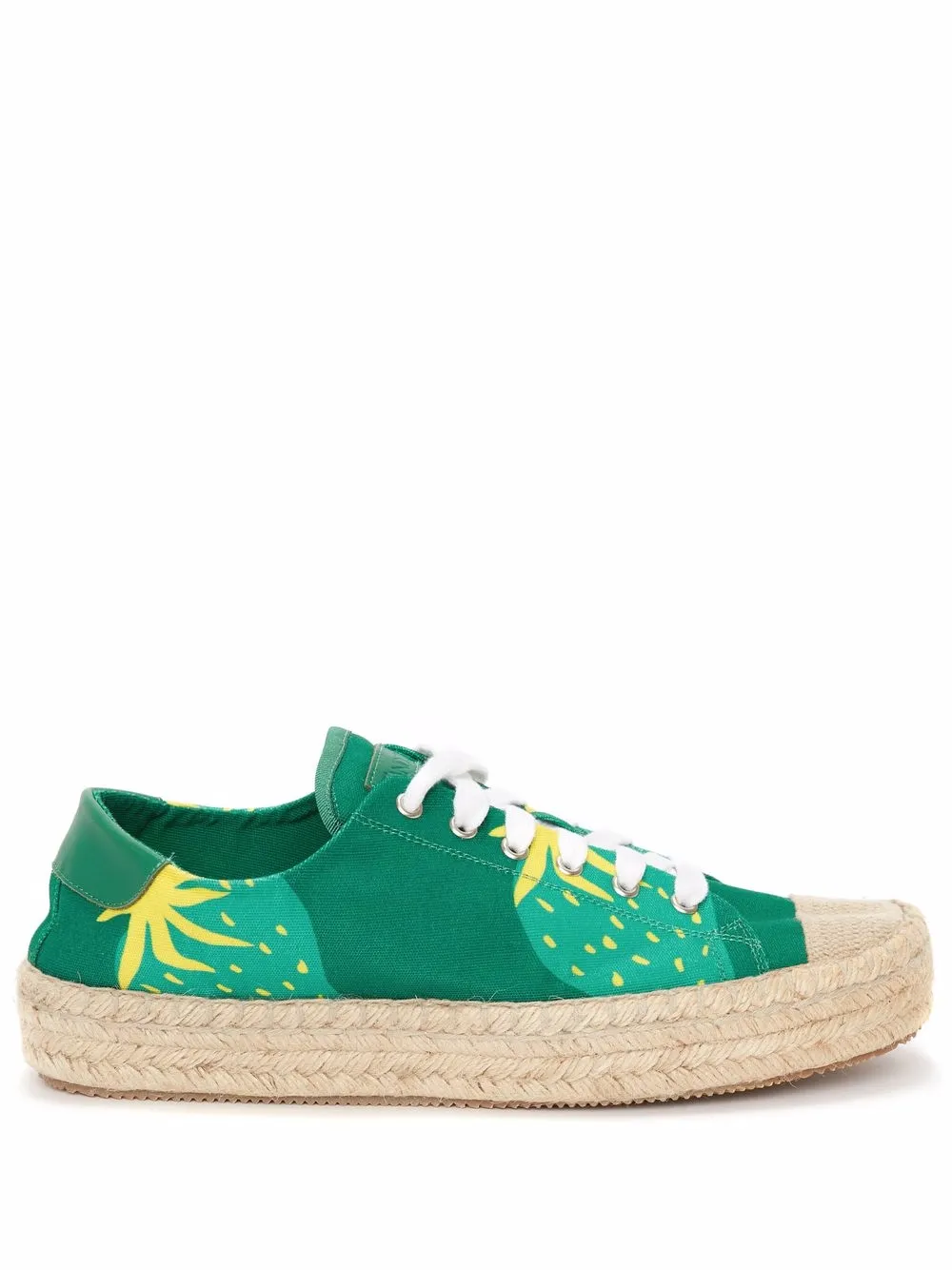 

JW Anderson tenis estilo alpargatas con fresas estampada - Verde