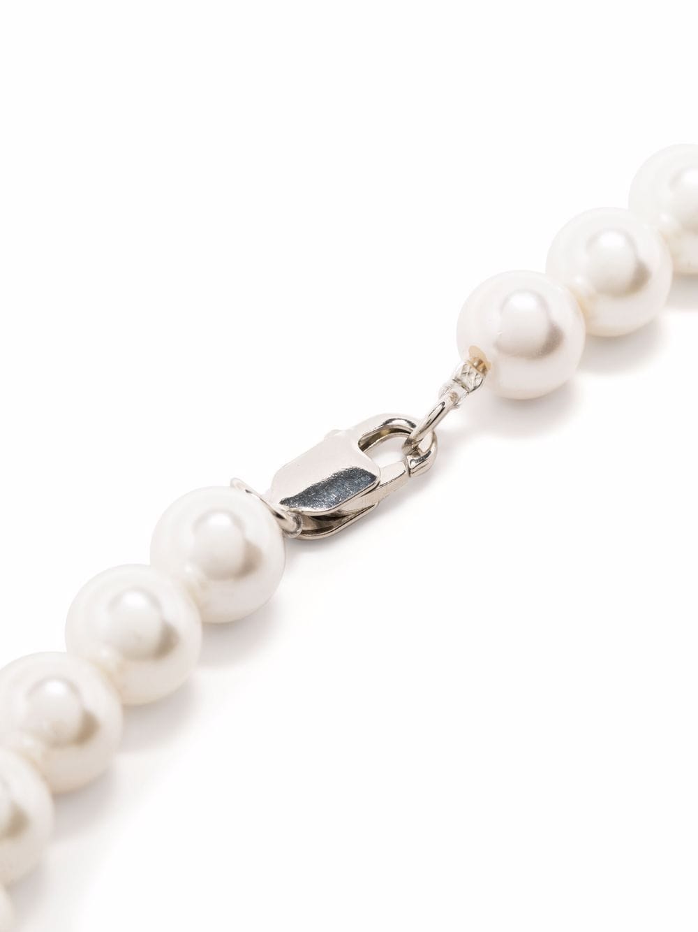Shop Misbhv M Beaded Necklace In Weiss
