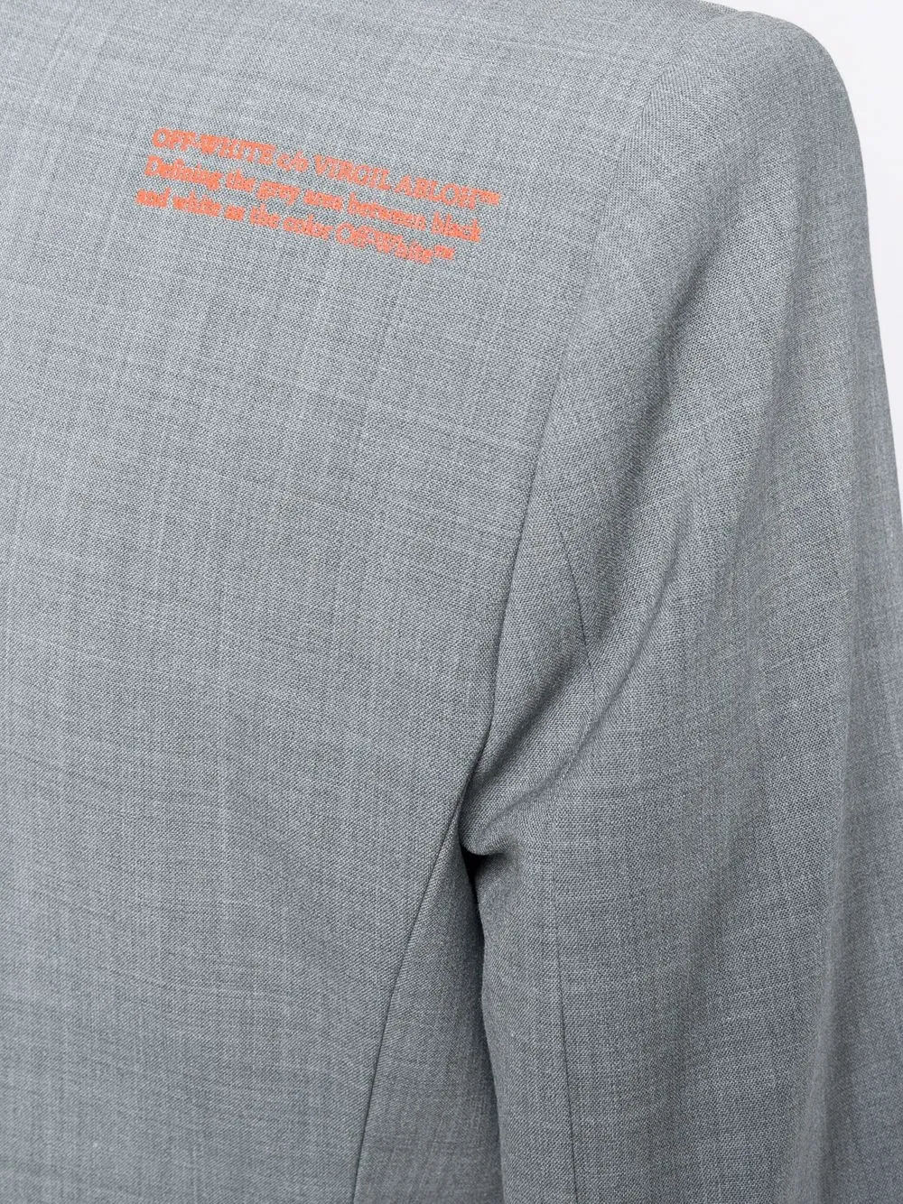 Off-white Text-print Tailored Blazer In Grey