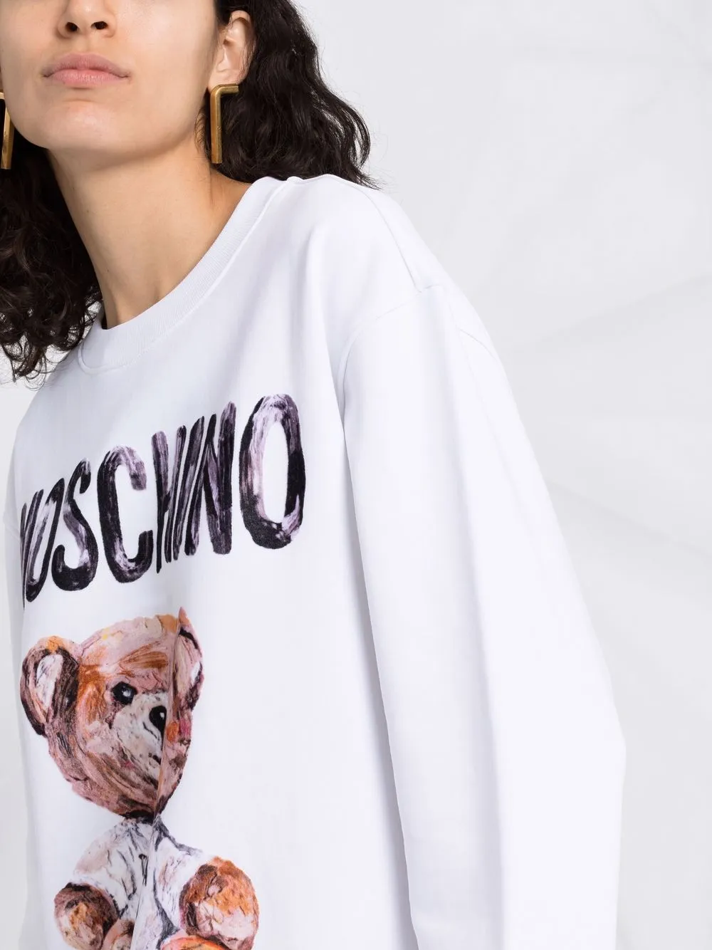 фото Moschino платье мини с принтом teddy bear