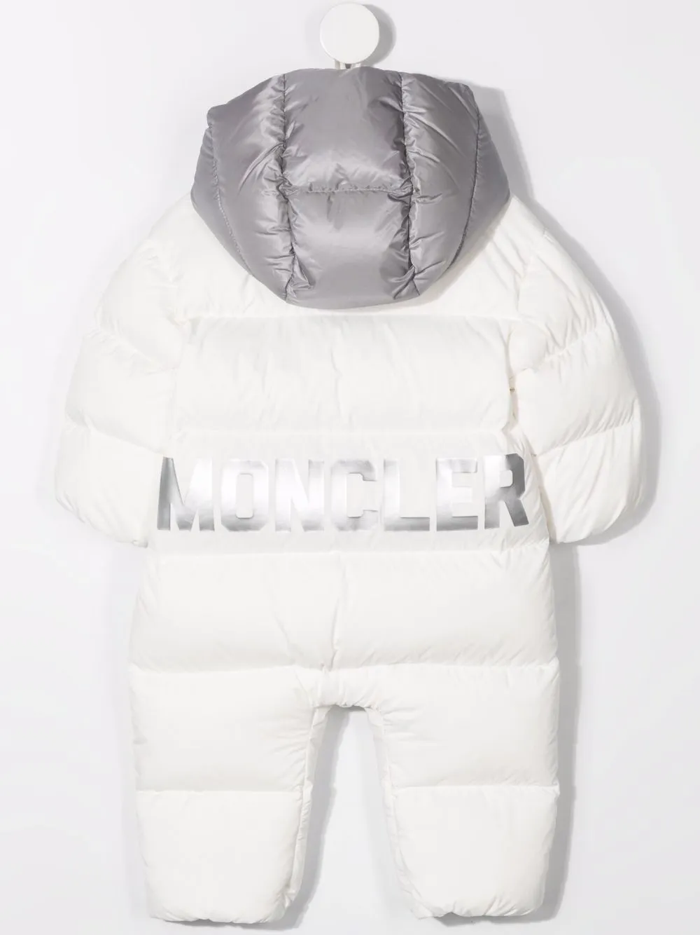 Moncler Babies' Logo Print Padded Snowsuit In White ModeSens