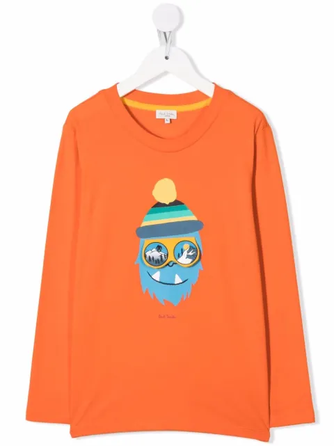 Paul Smith Junior graphic-print long-sleeve organic cotton T-shirt 