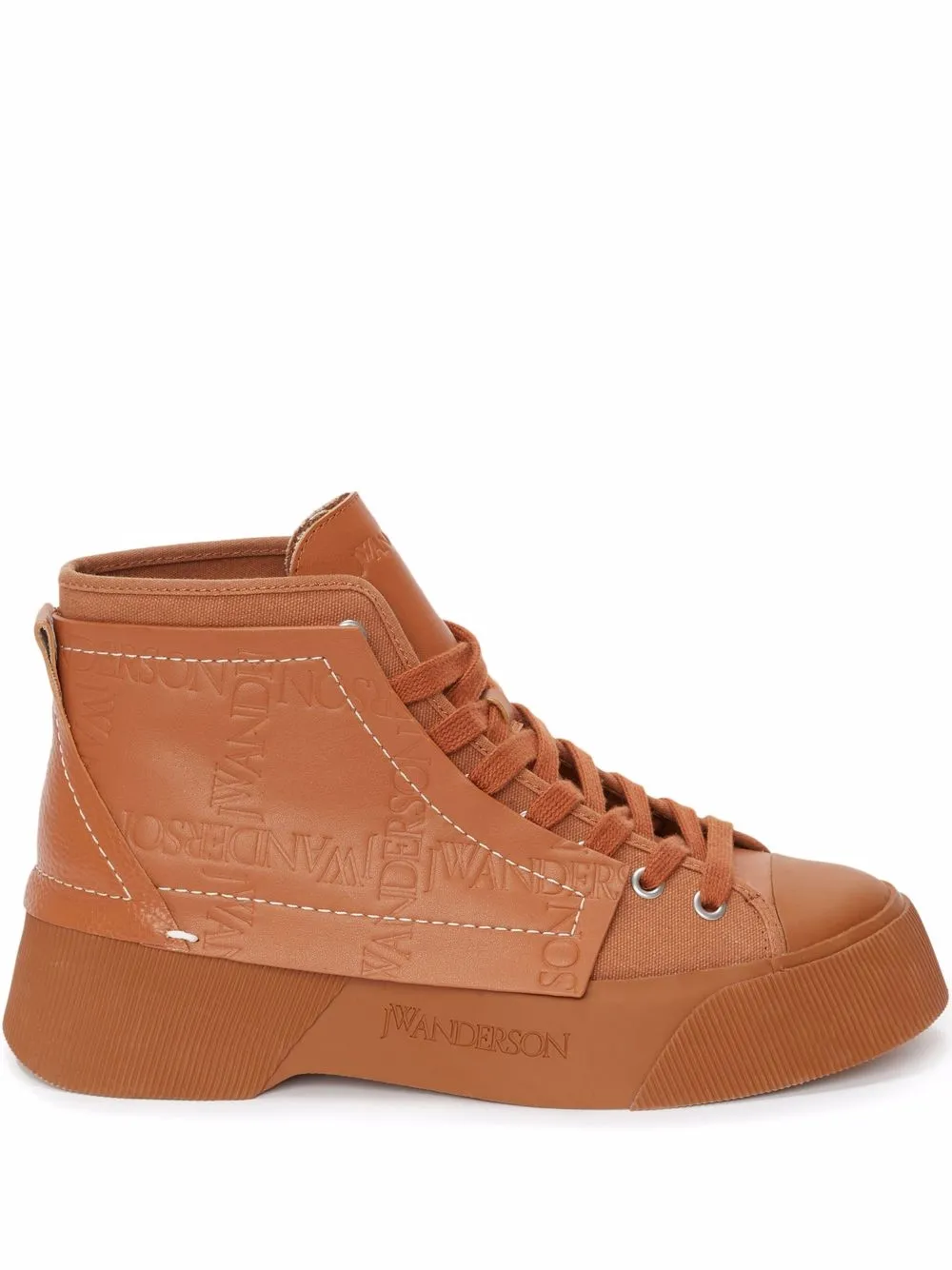 

JW Anderson embossed high-top sneakers - Brown