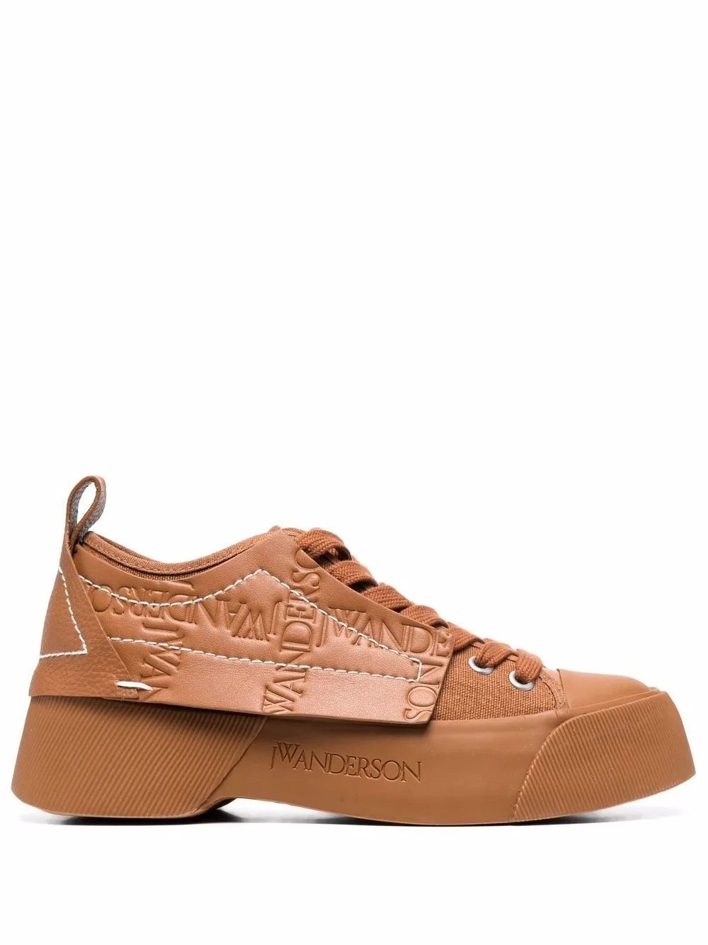 

JW Anderson tenis bajos con paneles - Marrón