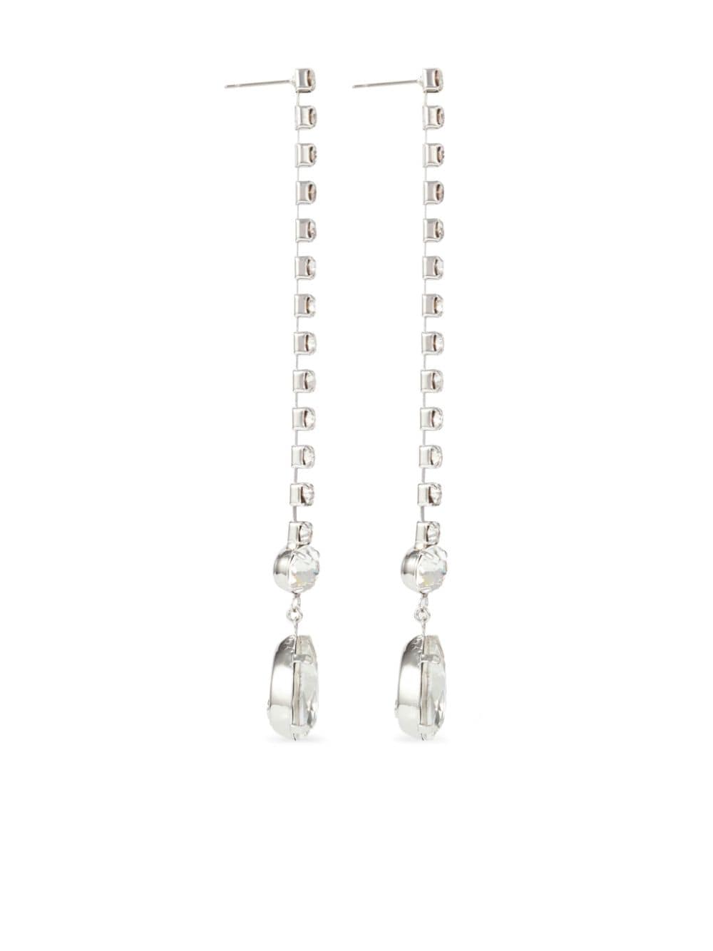 Kenneth Jay Lane 2000s pre-owned crystal-embellished drop earrings - Zilver
