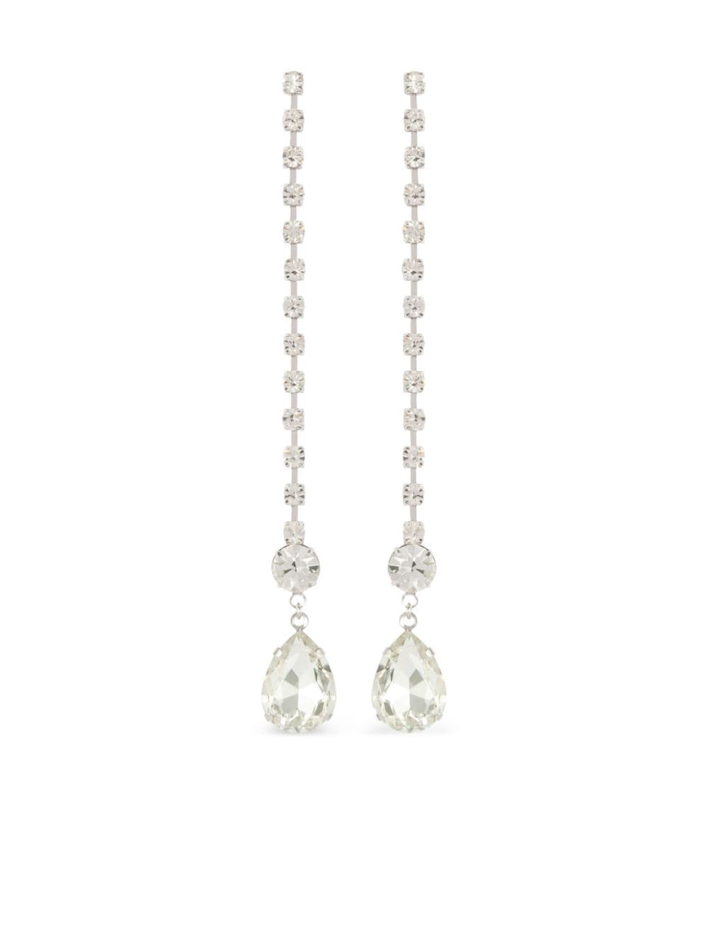 Kenneth Jay Lane 2000s pre-owned crystal-embellished drop earrings - Silver