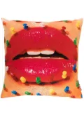 Seletti Mouth with Pins-print cushion (50x50cm) - Orange