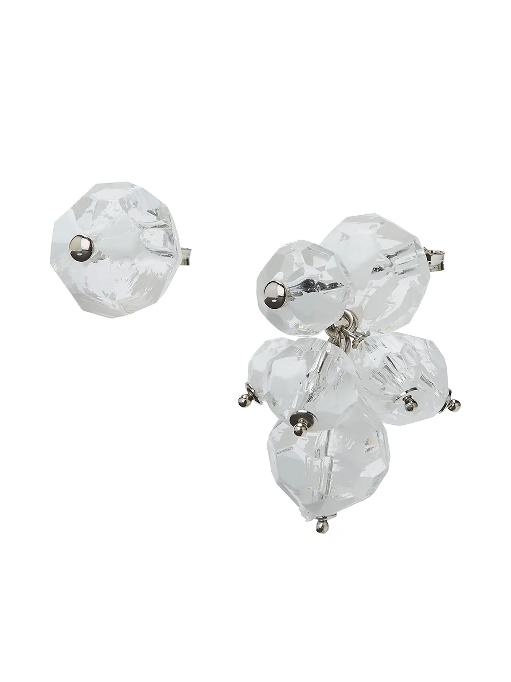 

MM6 Maison Margiela aretes con apliques de cristal - Plateado