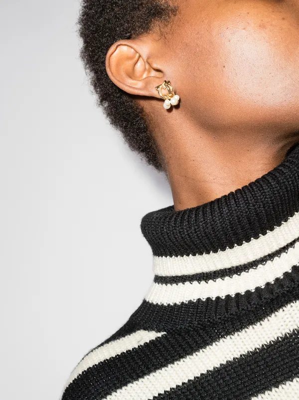 Ferragamo Gancini pearl-embellished Stud Earrings | Gold