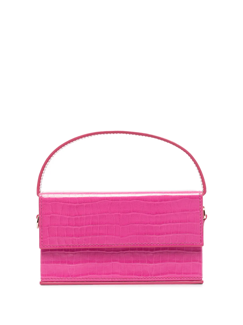 

L’AFSHAR small Ida crocodile-embossed shoulder bag - Pink