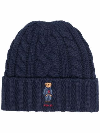 Polo Ralph Lauren embroidered-logo cable-knit Beanie - Farfetch