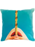 Seletti Drill-print cushion (50x50cm) - Blue