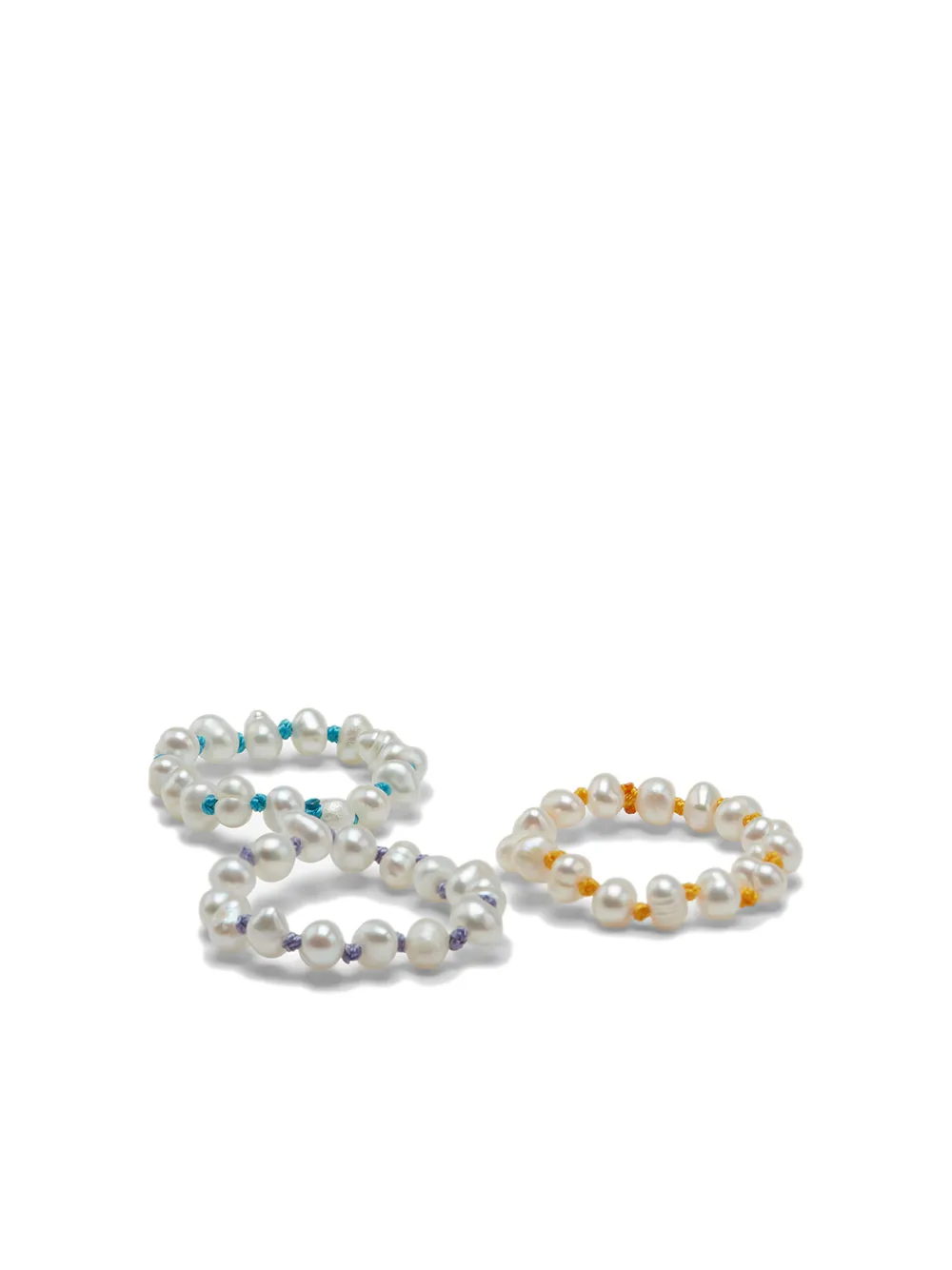 

Hermina Athens pack de tres anillos con perla - Blanco