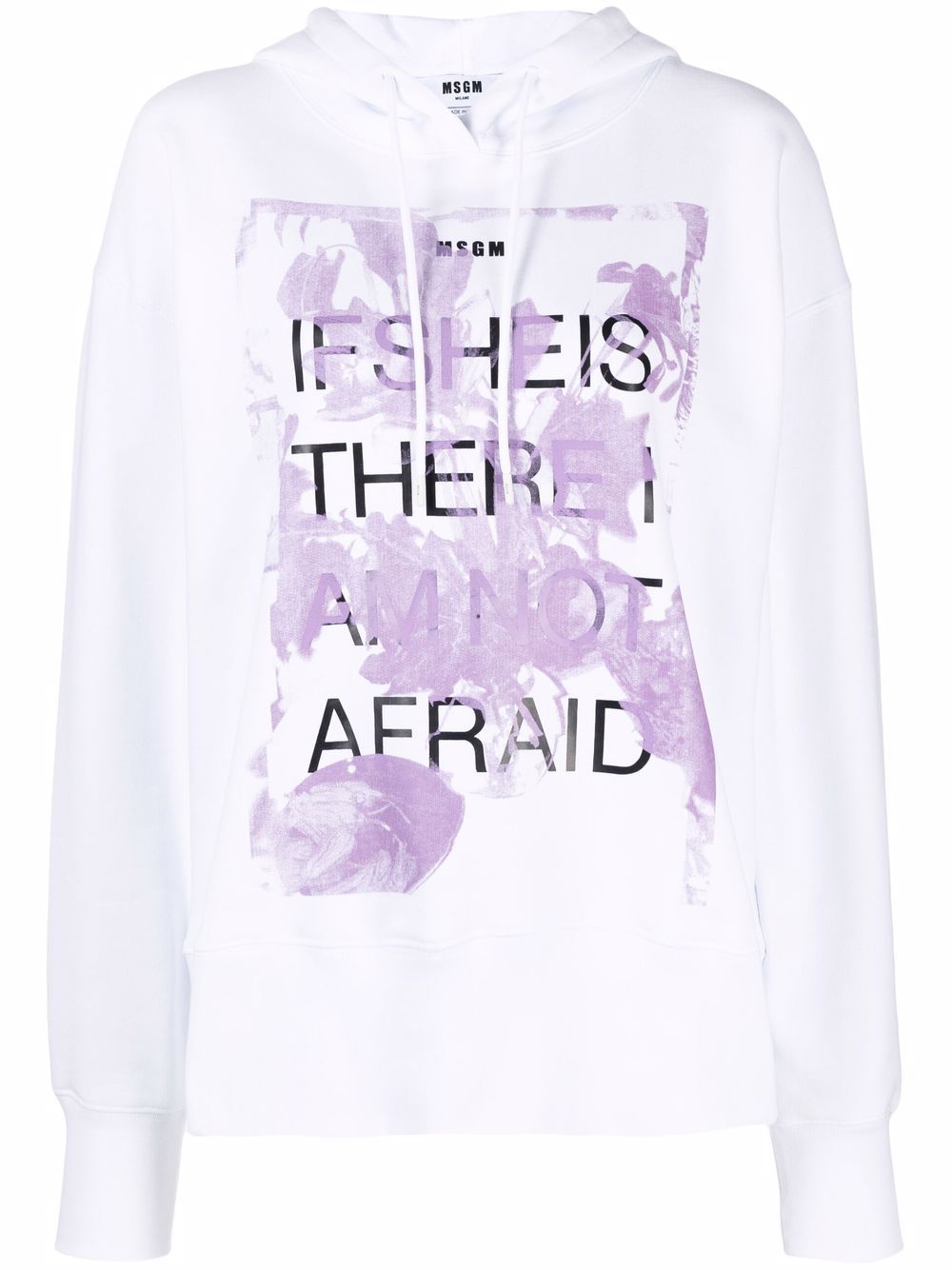 фото Msgm slogan-print pullover hoodie