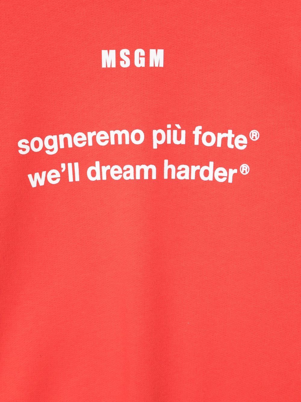 Shop Msgm Slogan-print Cotton Sweatshirt In Red