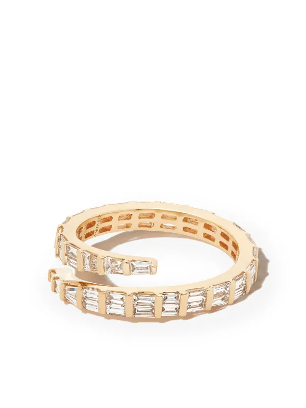 Anita Ko Two Row Baguette Diamond Coil Ring in Gold