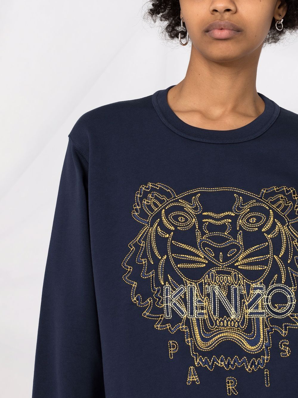 фото Kenzo толстовка с круглым вырезом и принтом tiger