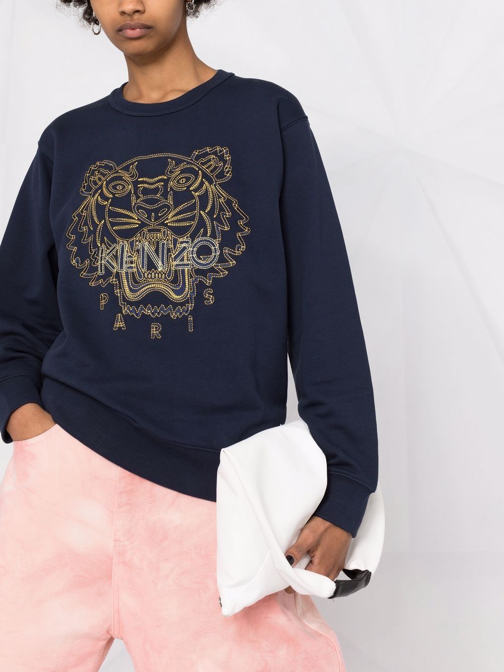 фото Kenzo tiger head-print crew neck sweatshirt