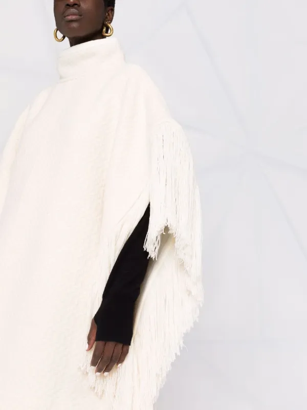 Jil Sander Oversize Fringe knitted cape 