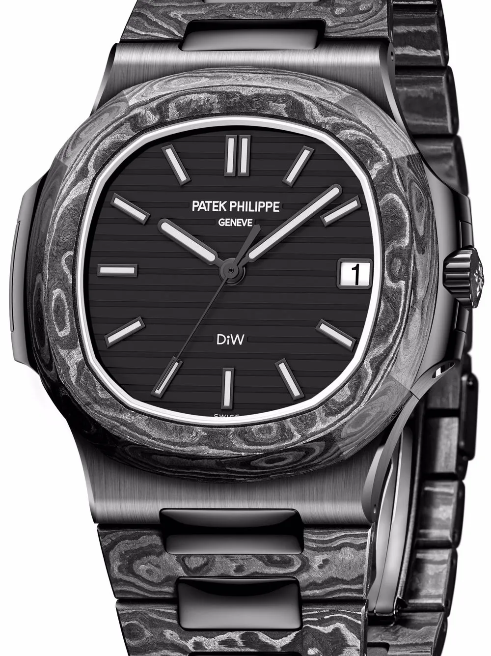 Image 2 of DiW (Designa Individual Watches) pre-owned customised DiW Nautilus "The Black Grail" 40mm