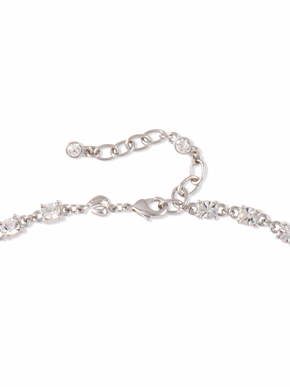 Pre-owned Susan Caplan Vintage 2000s Edwardian Revival Crystal-embellished Necklace In Silver