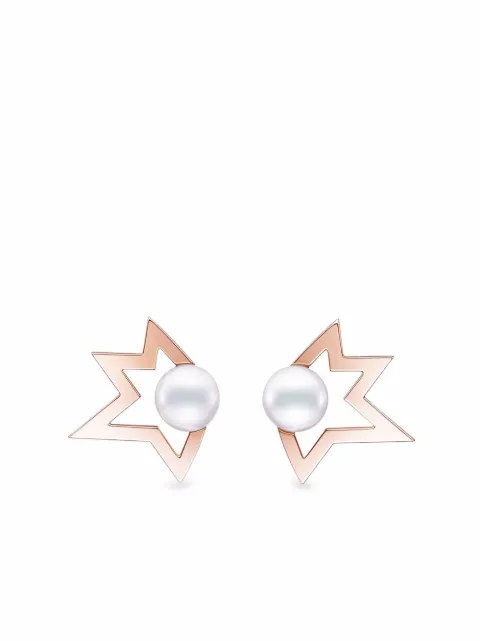 TASAKI aretes Comet Plus Collection Line en oro amarillo y rosa de 18kt con perla