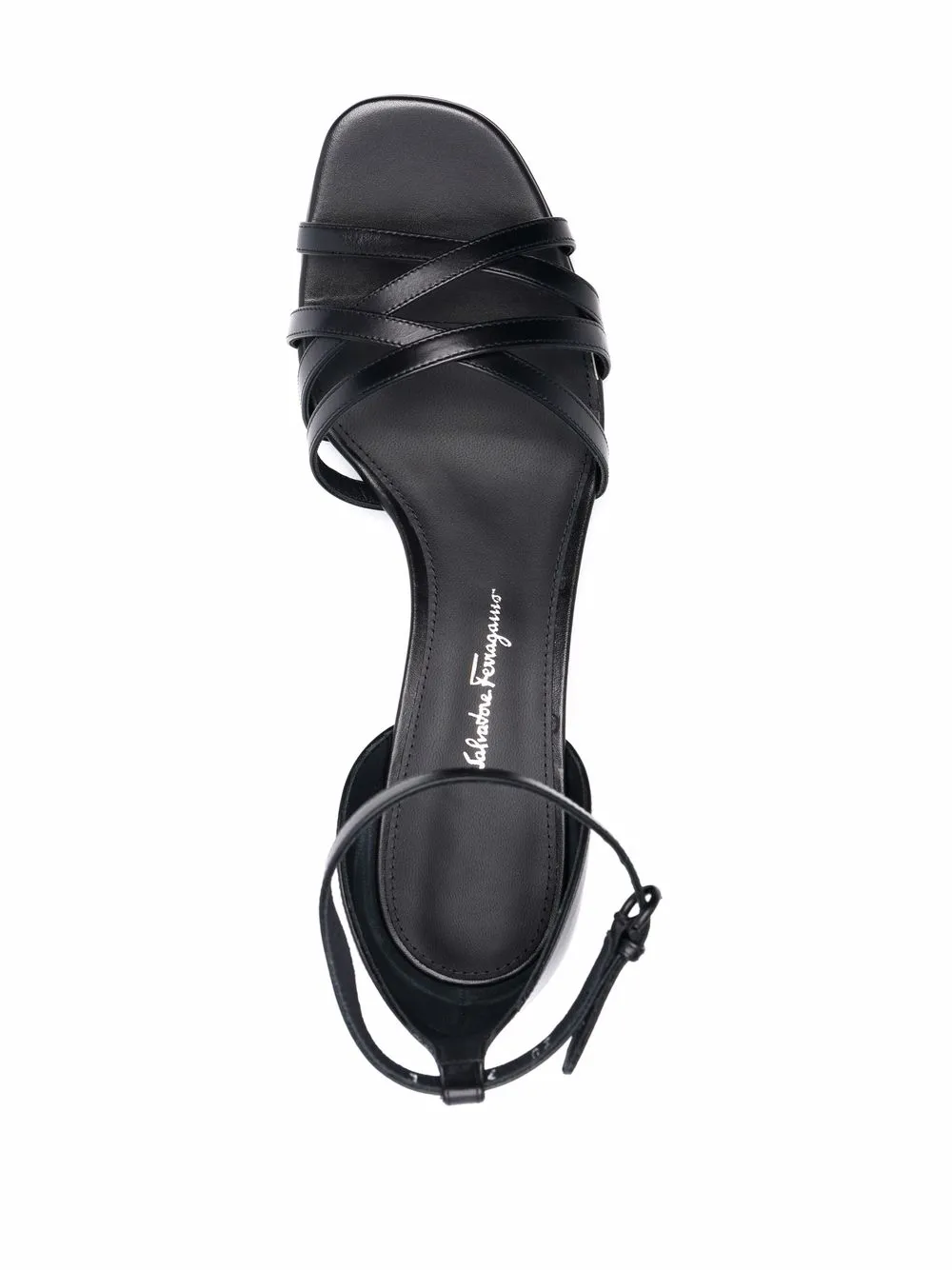 美品　Ferragamo/フェラガモ　レザーストラップサンダル　ブラック　8C Ferragamo ストラップ サンダル | ブラック | FARFETCH JP