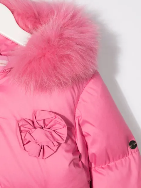 Miss Blumarine Pink Tiered Padded Coat For Kids Mbl4522b At Farfetch Com Miss Blumarine Pink Tiered Padded Coat, Hot Pink Faux Fur Coat Ukraine