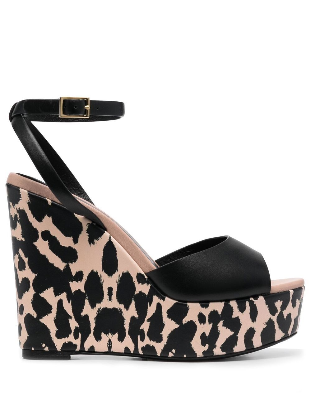 Roberto Cavalli animal-print wedge sandals - Black