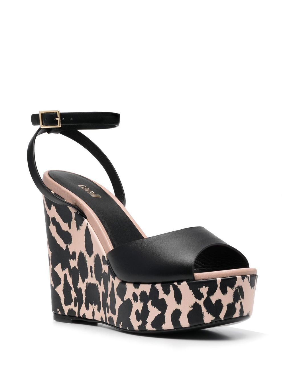 Roberto Cavalli Sandalen met dierenprint - Zwart