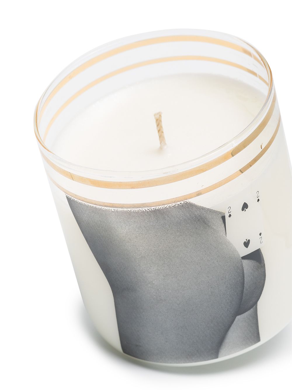 Shop Seletti Two Of Spades Glass Candle In Neutrals
