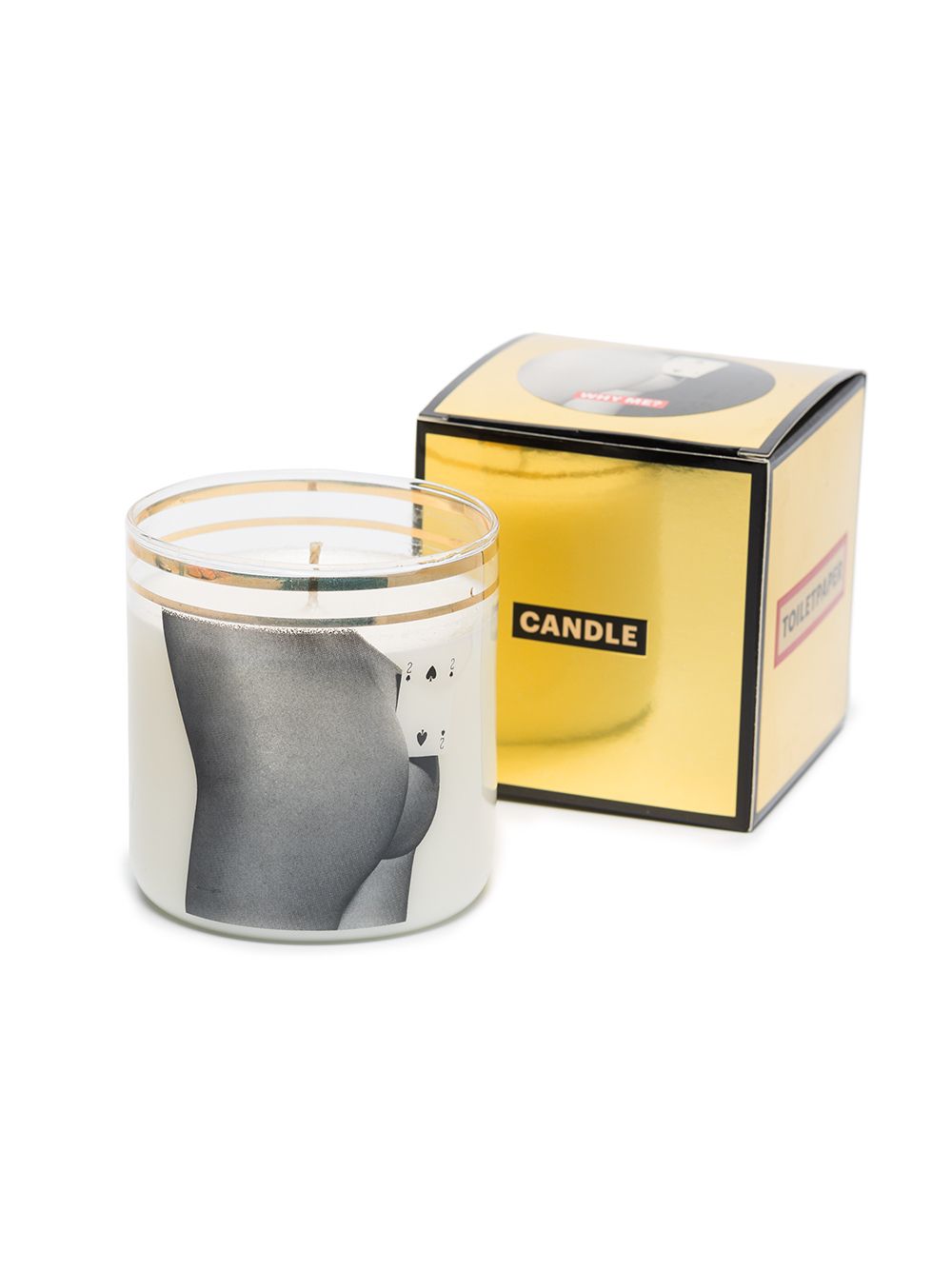 Shop Seletti Two Of Spades Glass Candle In Neutrals