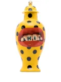 Seletti Toiletpaper polka-dot ceramic vase - Yellow