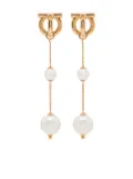 Ferragamo Gancini pearl-embellished drop earrings - Gold