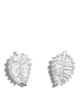 Anita Ko 18kt white gold Palm Leaf stud earring - Silver