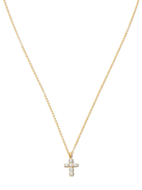 Anita Ko 18kt yellow gold diamond cross necklace