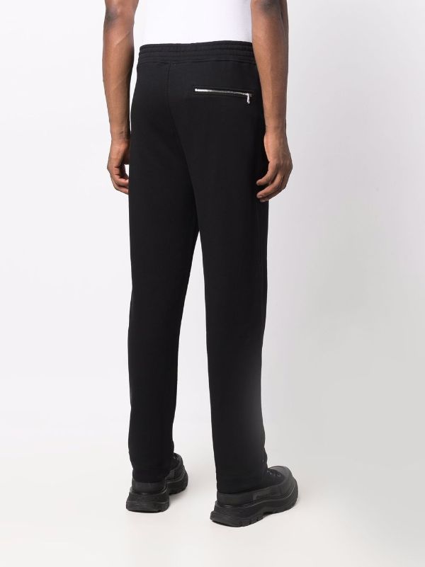 black straight leg track pants