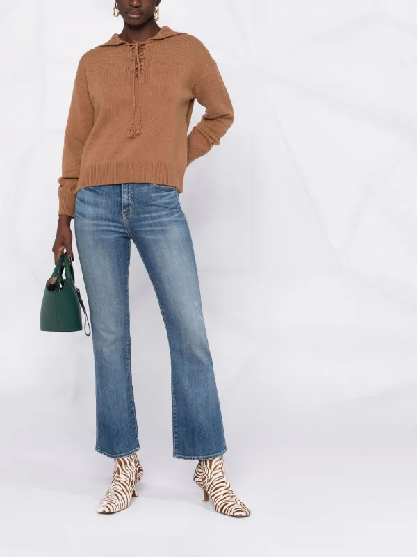 Nili Lotan high-rise Bootcut bleach-effect Jeans | Blue