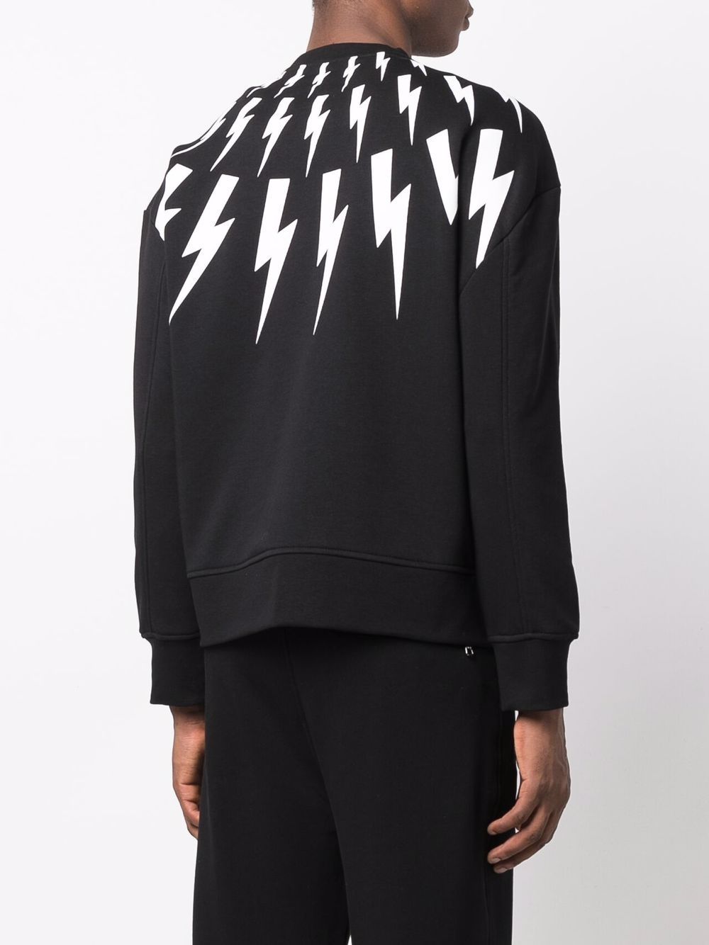 Shop Neil Barrett thunderbolt pattern print sweatshirt with Express ...