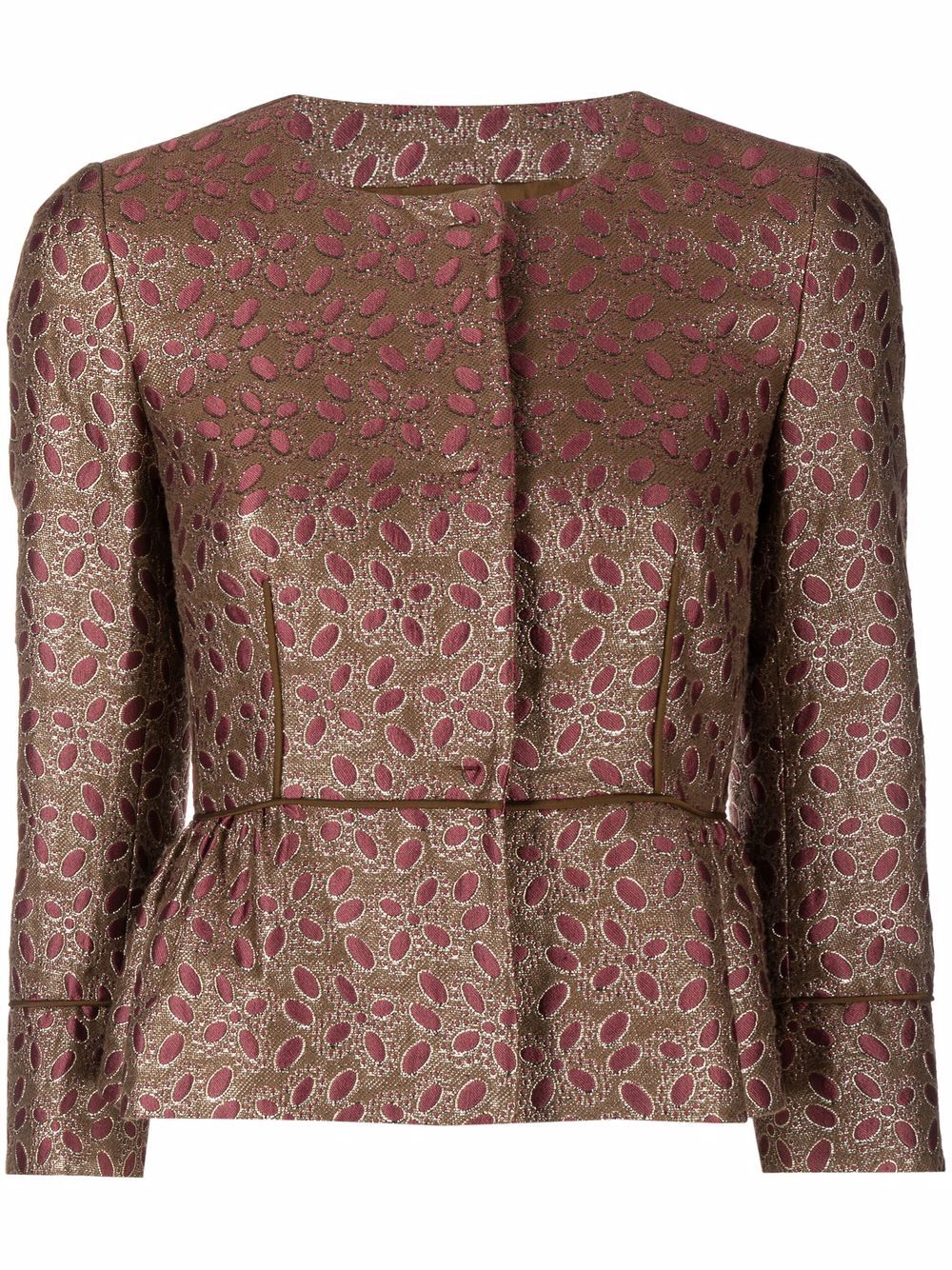 

Valentino Pre-Owned 2000s brocade pattern jacket - Brown