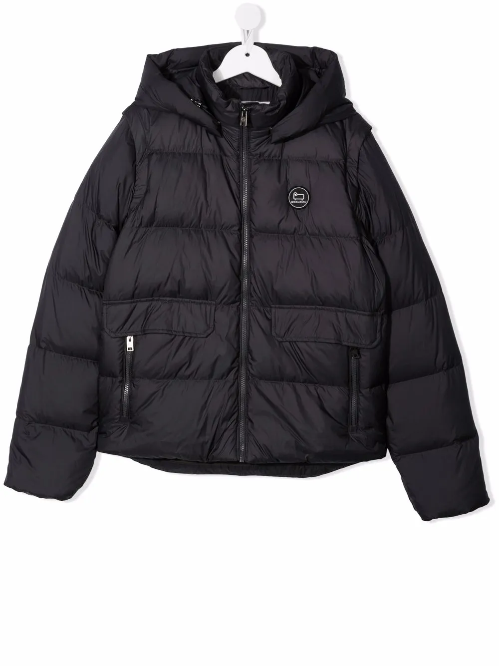 фото Woolrich kids пуховик с капюшоном