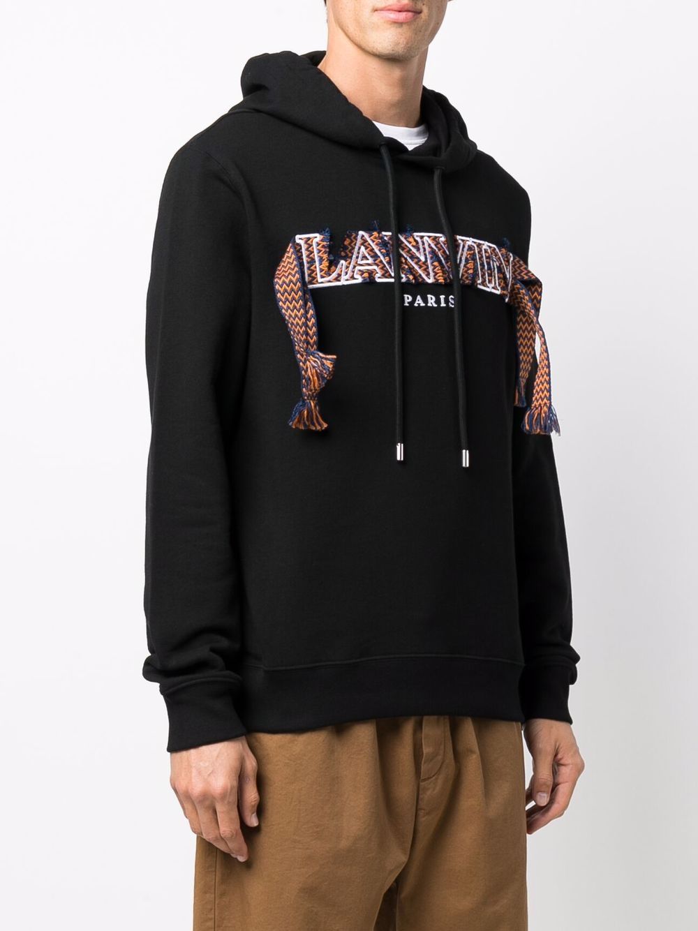 Lanvin Lace Curb Embroidered Logo Hoodie - Farfetch