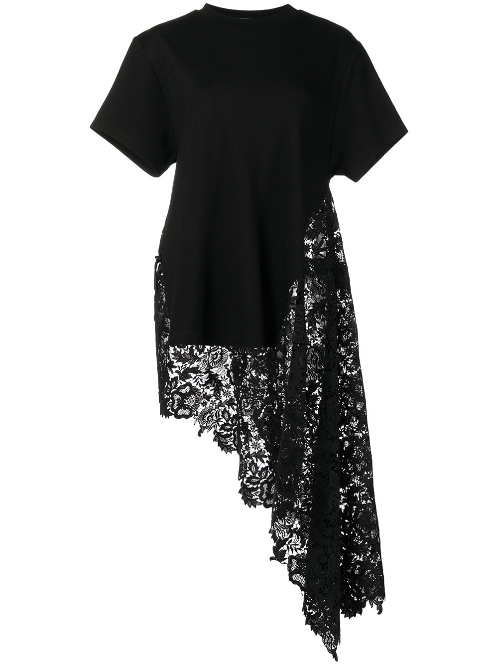 Monse asymmetric-hem Lace Detail T-shirt - Farfetch